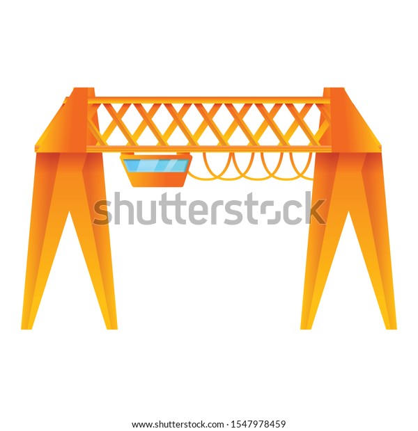 Industrial\
factory crane icon. Cartoon of industrial factory crane vector icon\
for web design isolated on white\
background