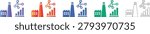 Industrial Factory and Data Analytics Icons vol 1493