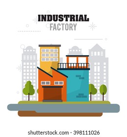 Industrial factory design, Vector illustration