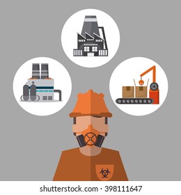 Industrial factory design, Vector illustration