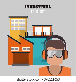 Industrial factory design, Vector illustration