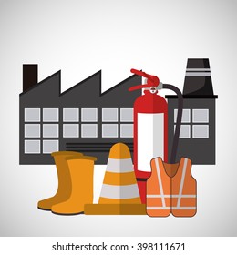 Industrial factory design, Vector illustration