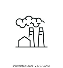 Industrial Factory Emission icon. Simple Industrial Factory Emission icon for social media, app, and web design. Vector illustration.