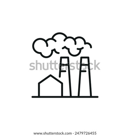 Industrial Factory Emission icon. Simple Industrial Factory Emission icon for social media, app, and web design. Vector illustration.