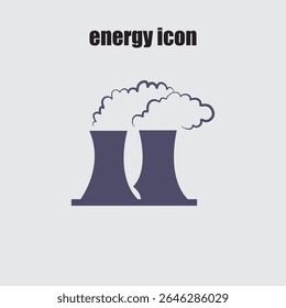 Industrial factory emits fumes, representing fossil fuel energy and a symbol for environmental concerns
