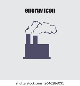Industrial factory emits fumes, representing fossil fuel energy and a symbol for environmental concerns