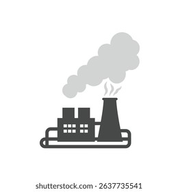 Industrial Factory Emitting Smoke Pollution Environmental Impact Concern