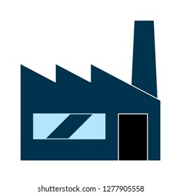 Industrial Factory Icon - Industrial Building Logo Isolated, Refinery Illustration - Vector