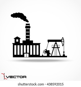 Industrial factory icon on gray background