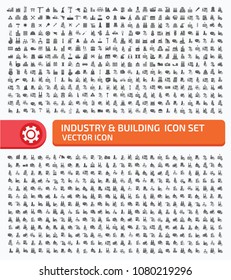 Industrial and factory icon set vector design