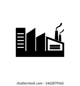 Industrial factory icon. vector graphics