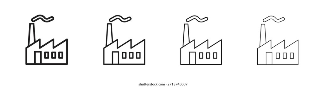 Industrial factory icon. Vector isolated pictograms.