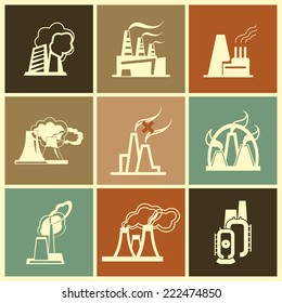 Industrial Factory Icons - Vector Set