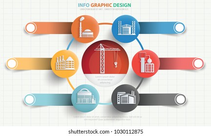 Industrial and factory info graphic design