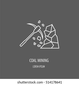 Industrial factory logo template. Linear badge design. Vector illustration