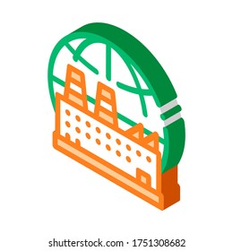 Industrial Factory Planet vector isometric sign. color isolated symbol illustration
