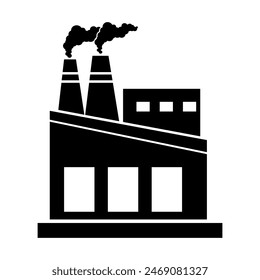 Industrial factory pollution vector icon. simple black trendy style illustration for web and app on white background..eps