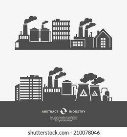 Industrial factory silhouette vector background