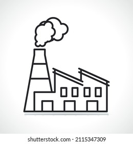Dünnliniensymbol der Industriefabrik