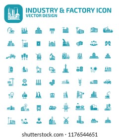 Industrial and factory vector icon set