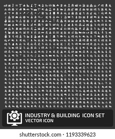 Industrial and factory vector icon set