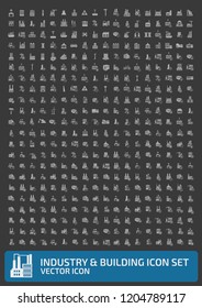 Industrial and factory vector icon set