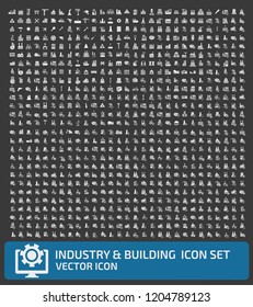 Industrial and factory vector icon set