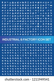 Industrial and factory vector icon set