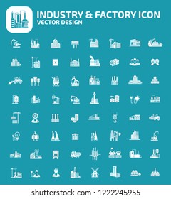 Industrial and factory vector icon set