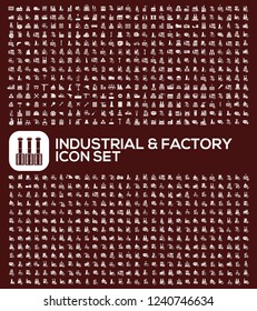 Industrial and factory vector icon set