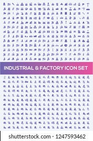 Industrial and factory vector icon set