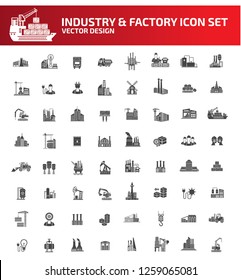Industrial and factory vector icon set