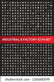 Industrial and factory vector icon set