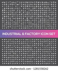 Industrial and factory vector icon set