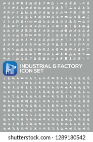 Industrial and factory vector icon set