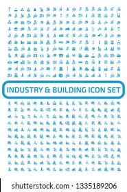 Industrial and factory vector icon set