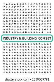 Industrial and factory vector icon set