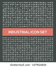 Industrial and factory vector icon set