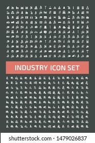 Industrial and factory vector icon set