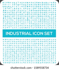 Industrial and factory vector icon set