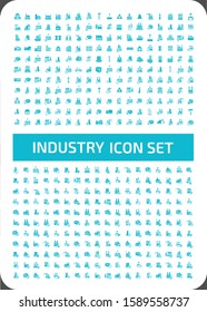 Industrial and factory vector icon set