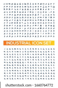 Industrial and factory vector icon set