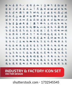 Industrial and factory vector icon set