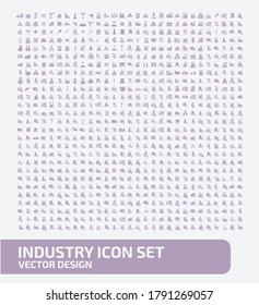 Industrial and factory vector icon set