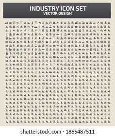 Industrial and factory vector icon set