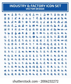 Industrial and factory vector icon set