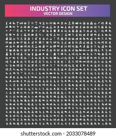 Industrial and factory vector icon set