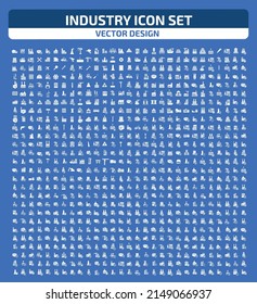 Conjunto de iconos de vectores industriales y industriales
