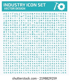 Industrial and factory vector icon set