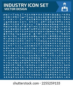 Conjunto de iconos de vectores industriales y industriales